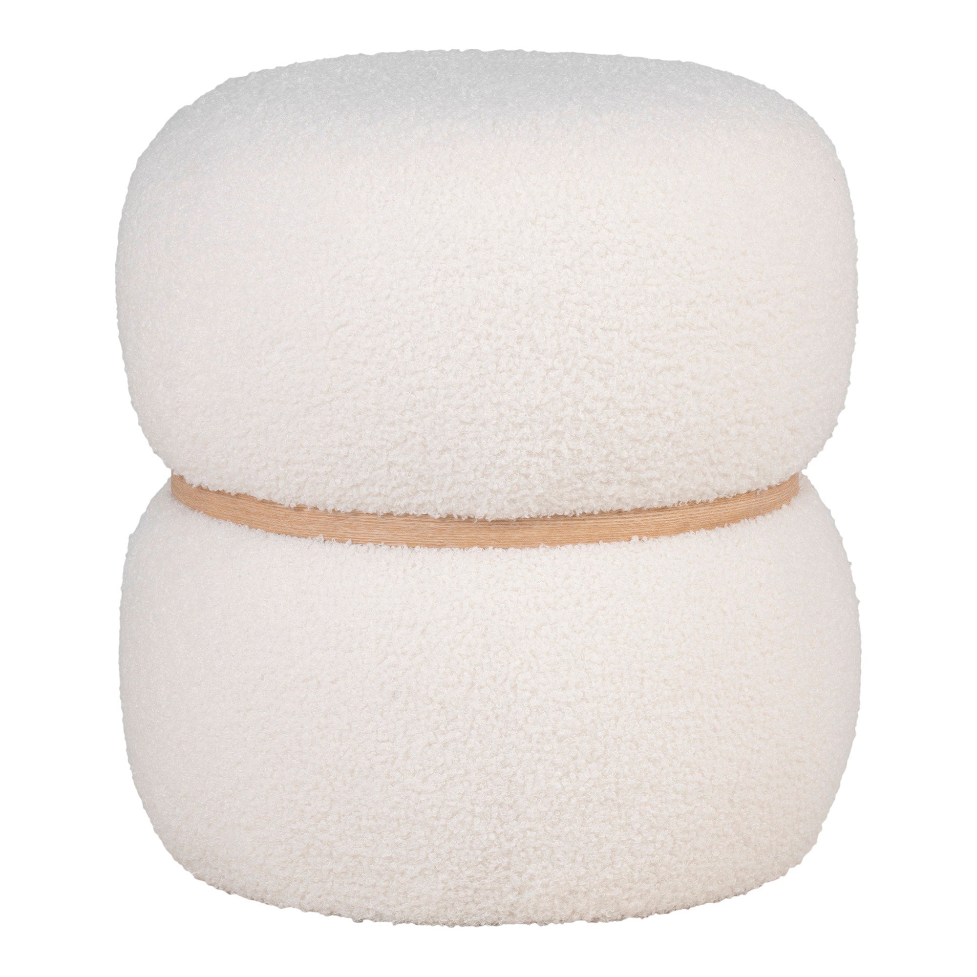 Milford Pouf - Pouf, teddy, white ø38x41 cm, HN1234