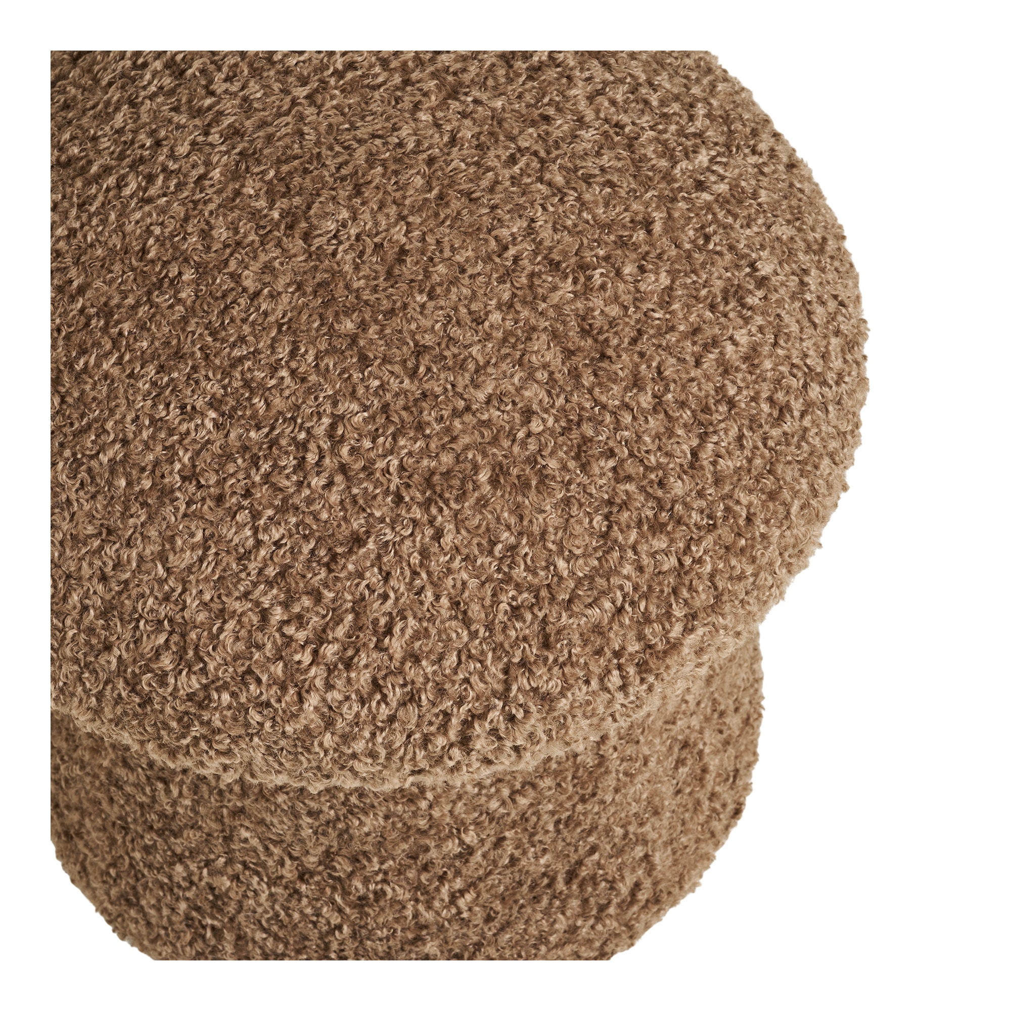 Enna Pouf - Pouf, artificial fur, brown ø45x45 cm, HN1062