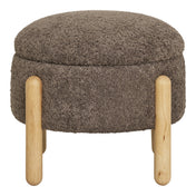 Medas Pouf - Pouf with storage, brown/nature ø45x36 cm, HN1237