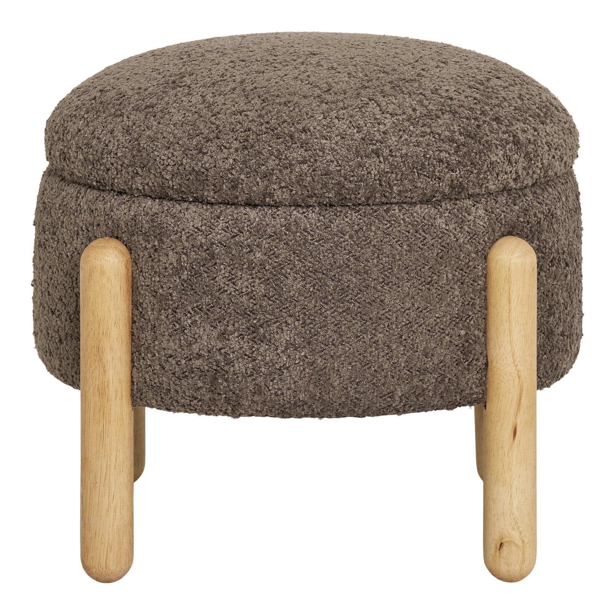 Medas Pouf - Pouf with storage, brown/nature ø45x36 cm, HN1237