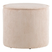 Taupo Pouf - Pouf, corduroy, beige ø40x35 cm, HN1424