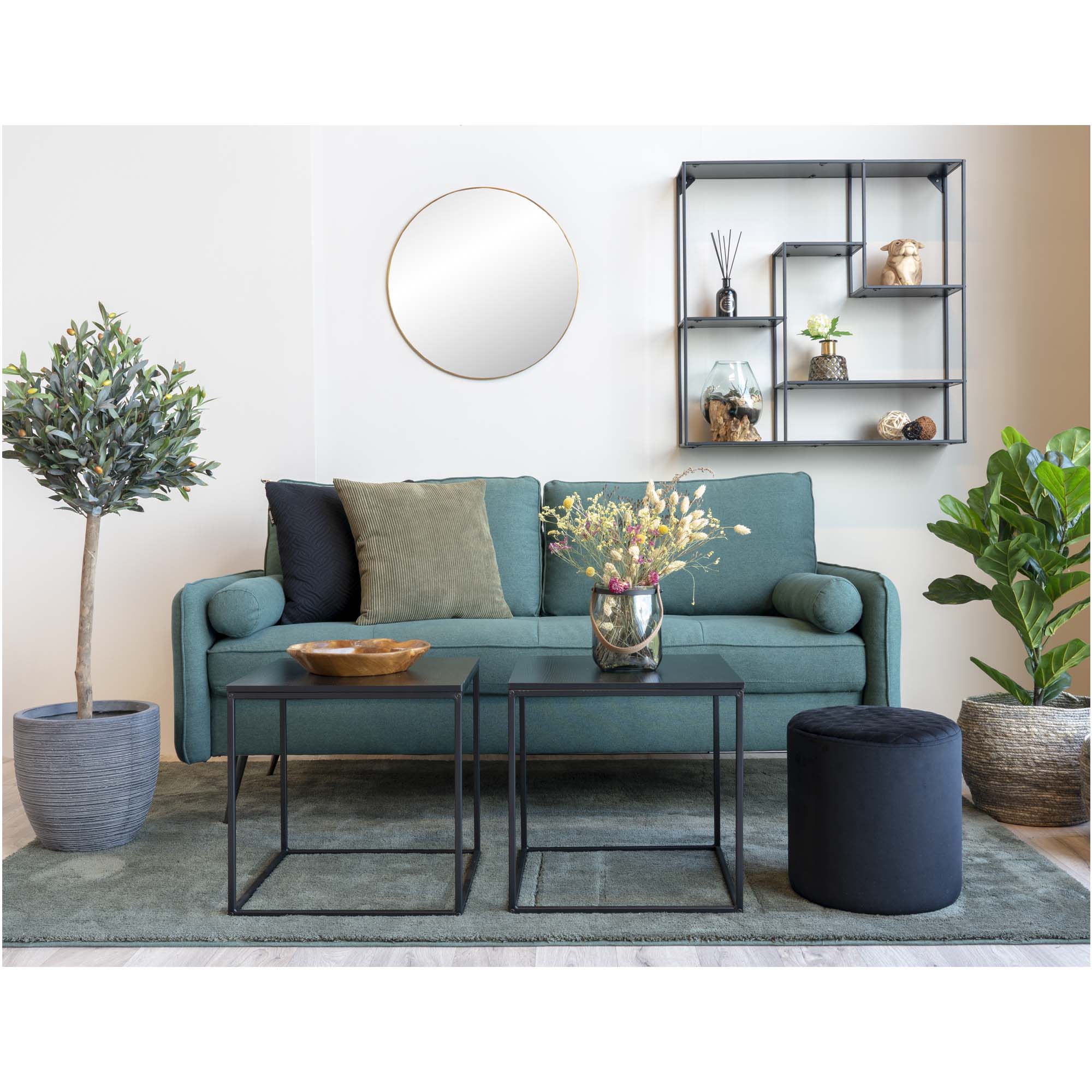Vita Side Table - Side table, black, black frame 45x45x45 cm