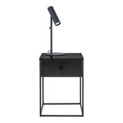 Vita Side table - Side table, 1 drawer, black, black frame 40x40x55 cm