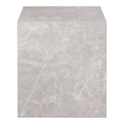 Prague Side Table - Side Table, marble look, beige 40x40x45 cm
