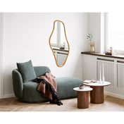 Noli Coffee Table - Coffee table, ceramic table top/ash veneer, white/dark brown ø60x42 cm