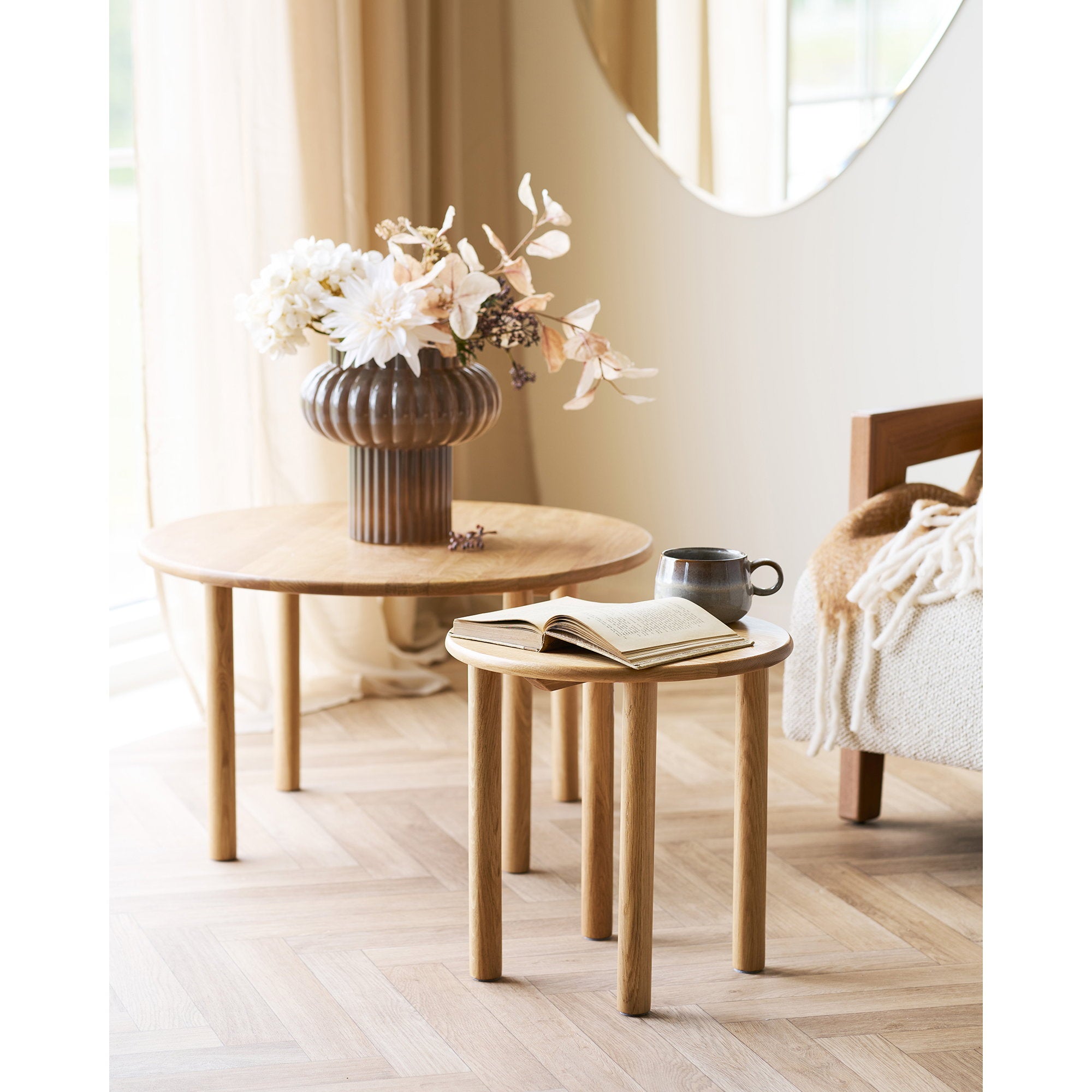 Jena Side Table - Side table, oak, natural ø40X40cm