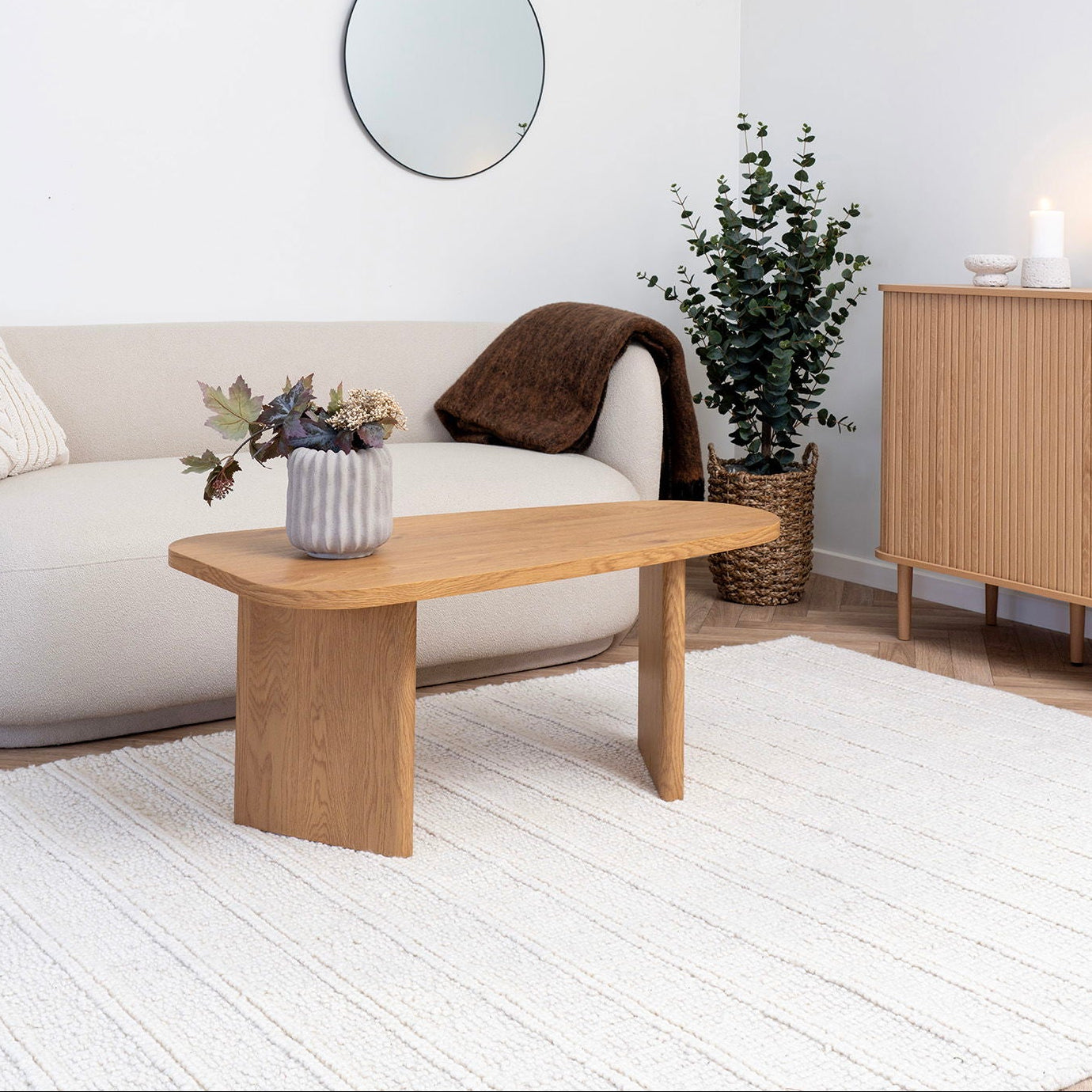 Sora 160x230cm handwoven wool rug - Ivory