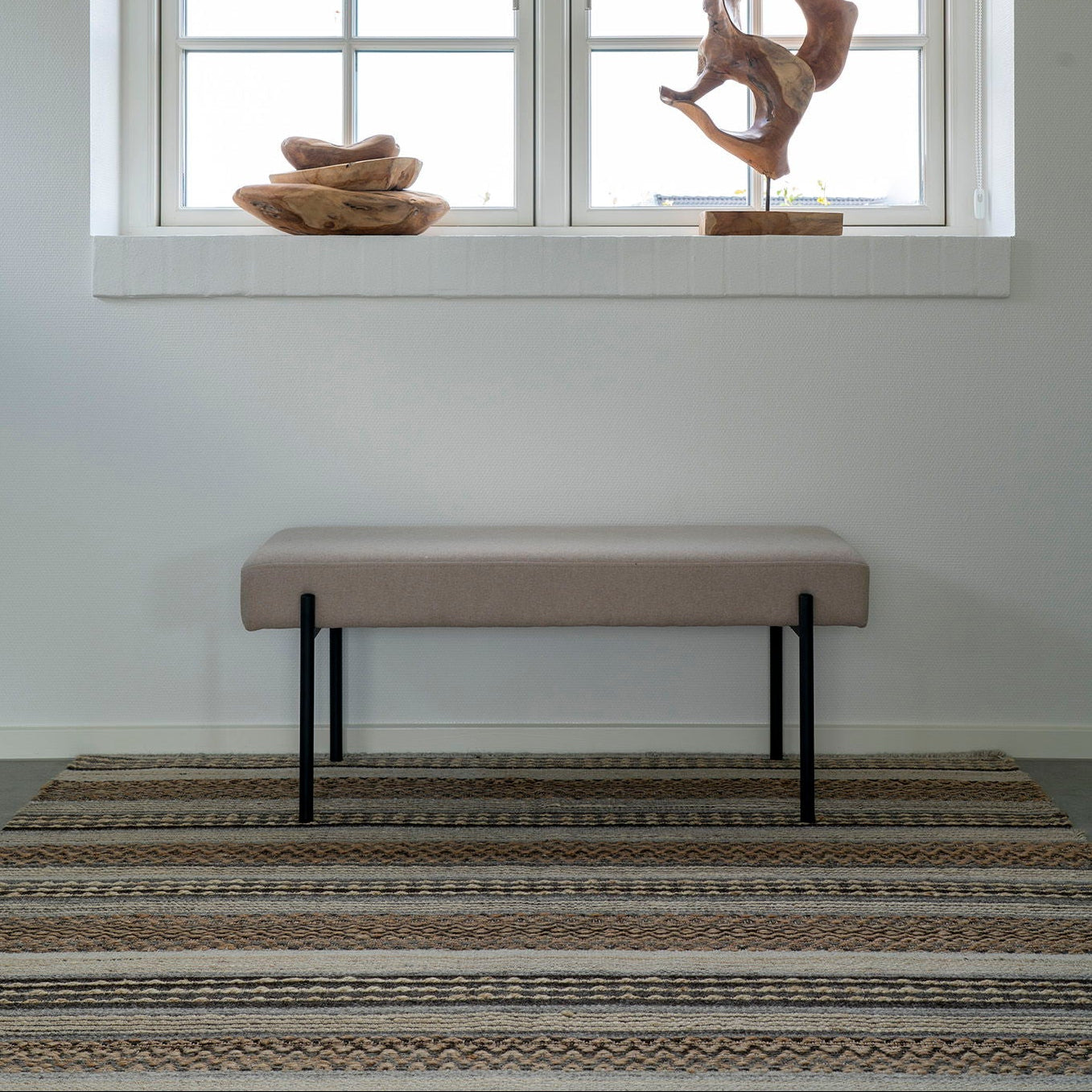 Elara 160x230cm jute wool rug - Natural