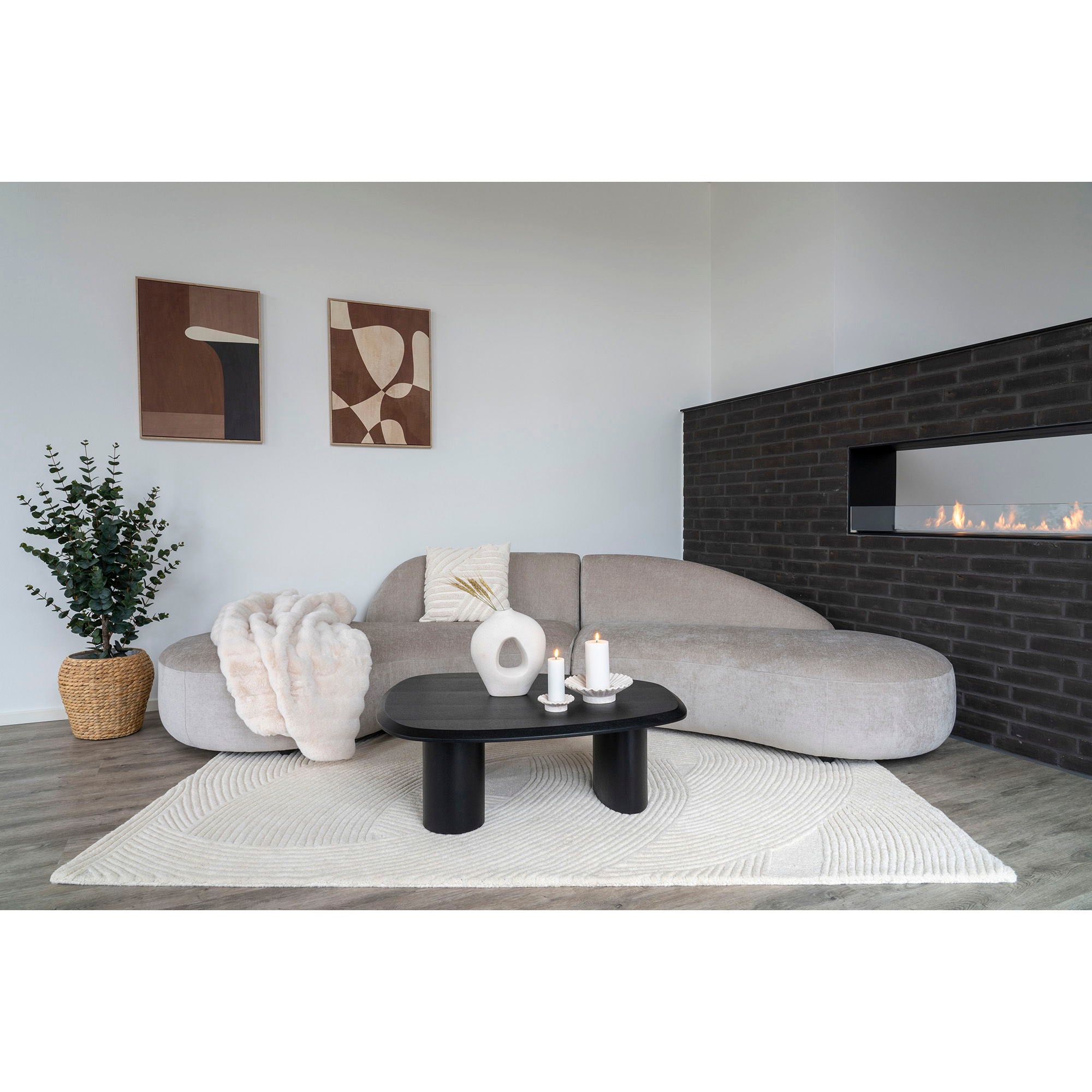 Eira 160x230cm wool rug – Ivory
