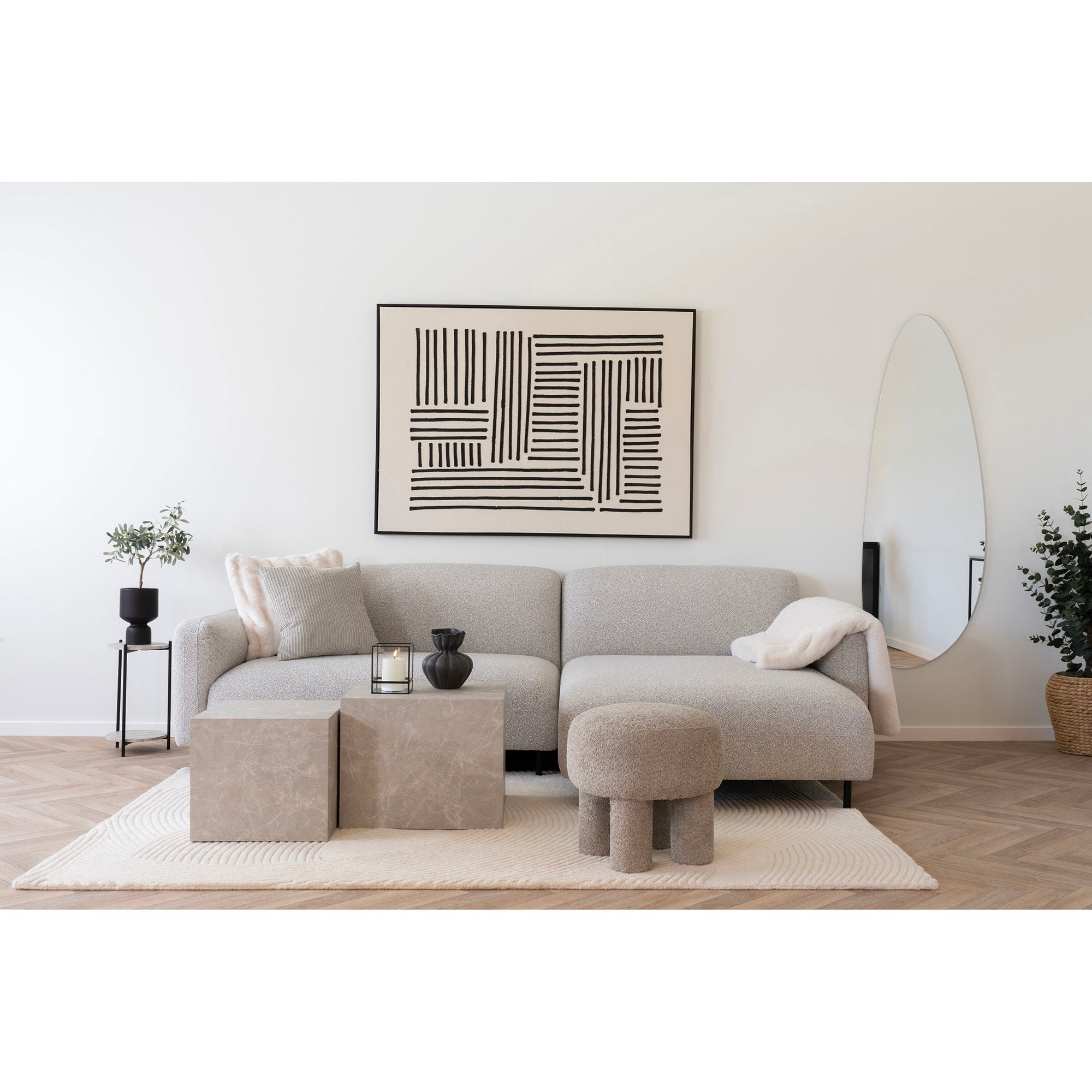 Eira 160x230cm wool rug – Ivory