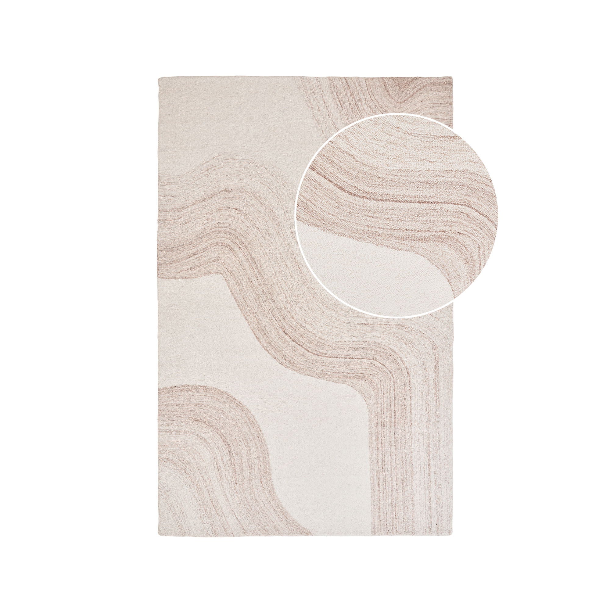 Aila 160x230cm wool rug – Light brown & Ivory