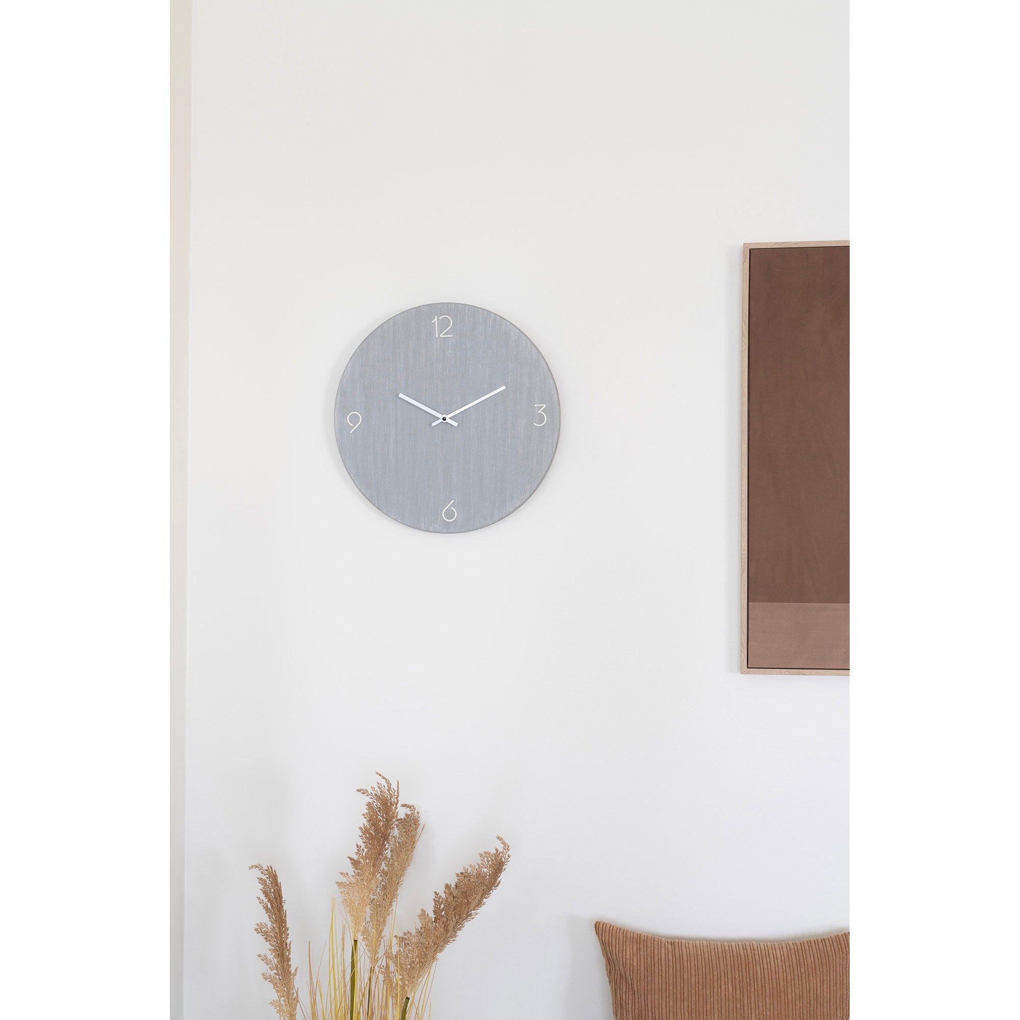 Ravenna Wall Clock - Wall clock, MDF, light grey, silent movement ø40