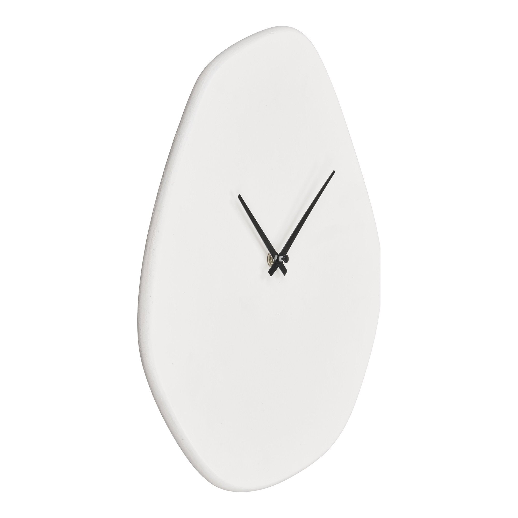 Vienna Wall Clock - Wall clock, organic from, cement, off-white, silent movement 28x33 cm