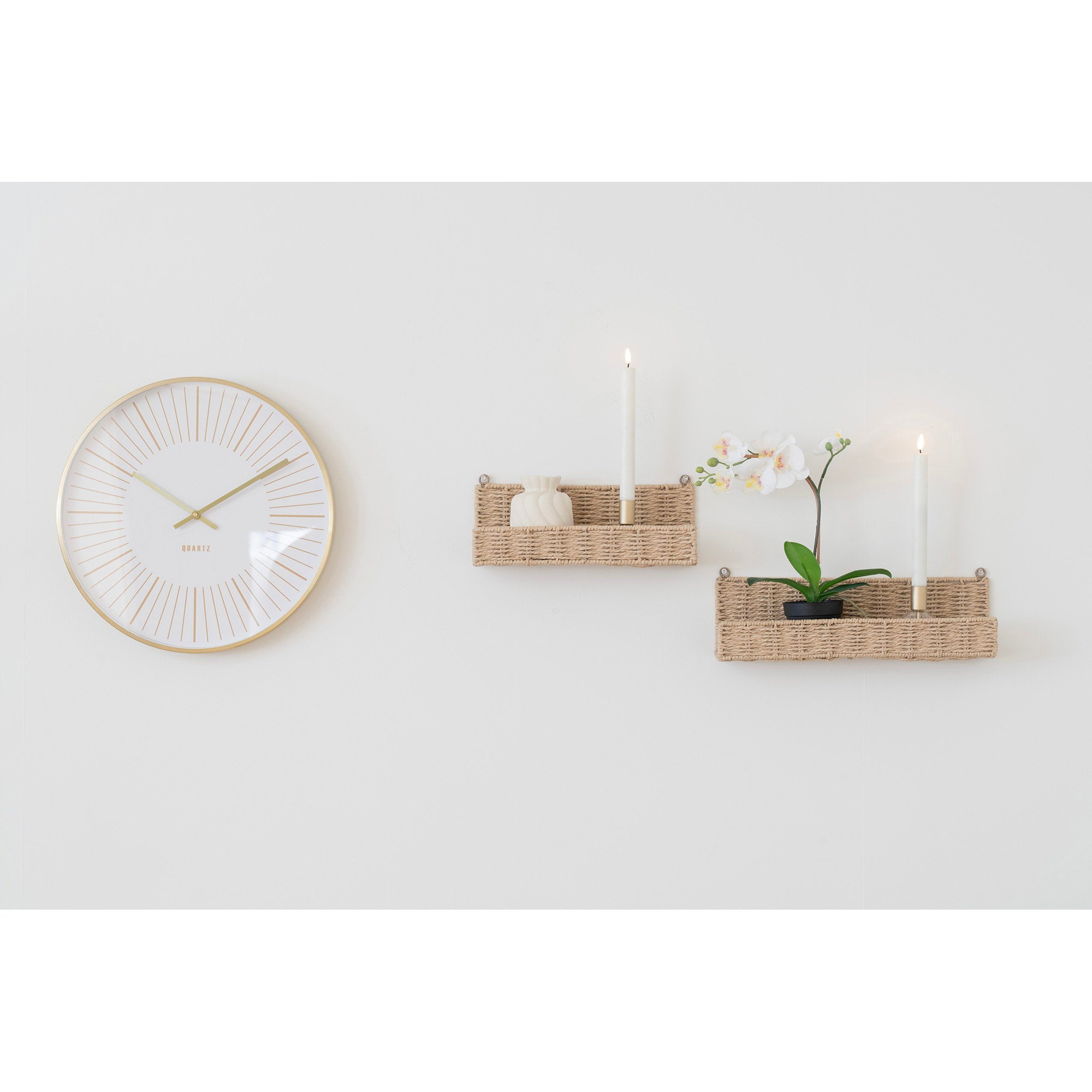 Takamaka Wall Clock - Wall clock, aluminium, gold, silent movement ø40 cm