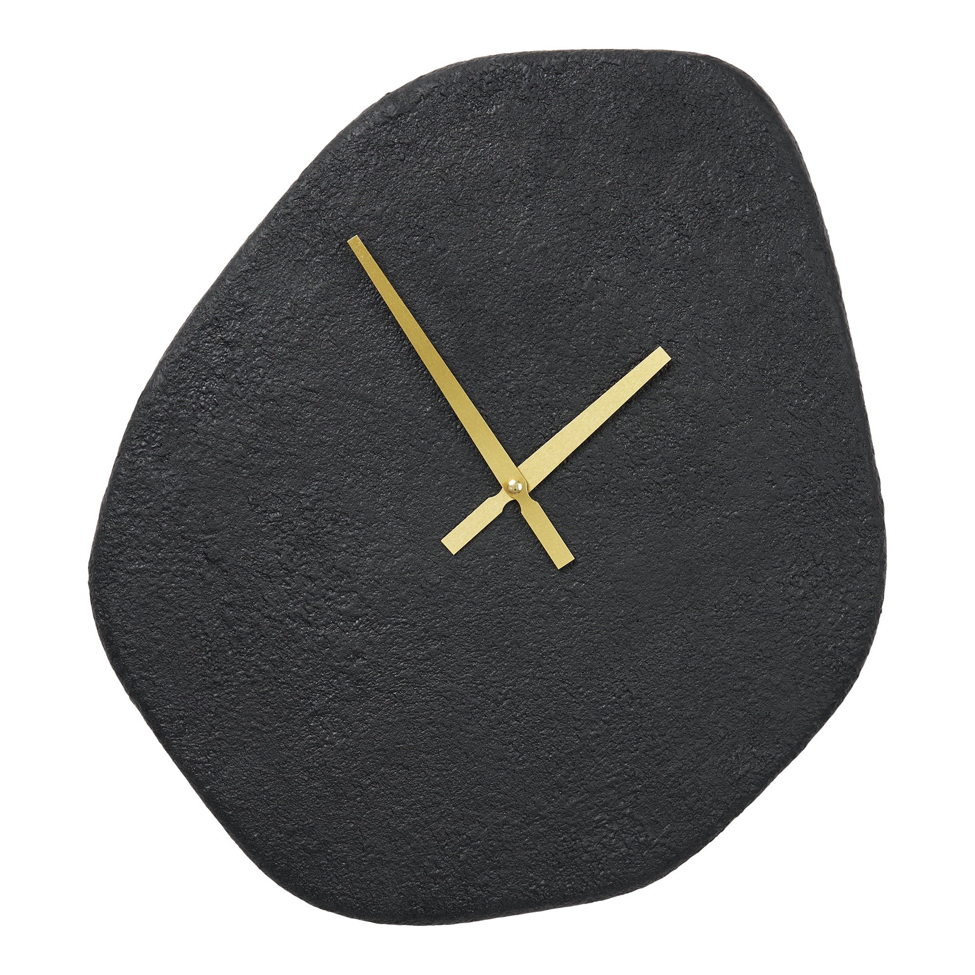 Vienna Wall Clock - Wall clock, organic form, cement, black, silent movement 38x45 cm