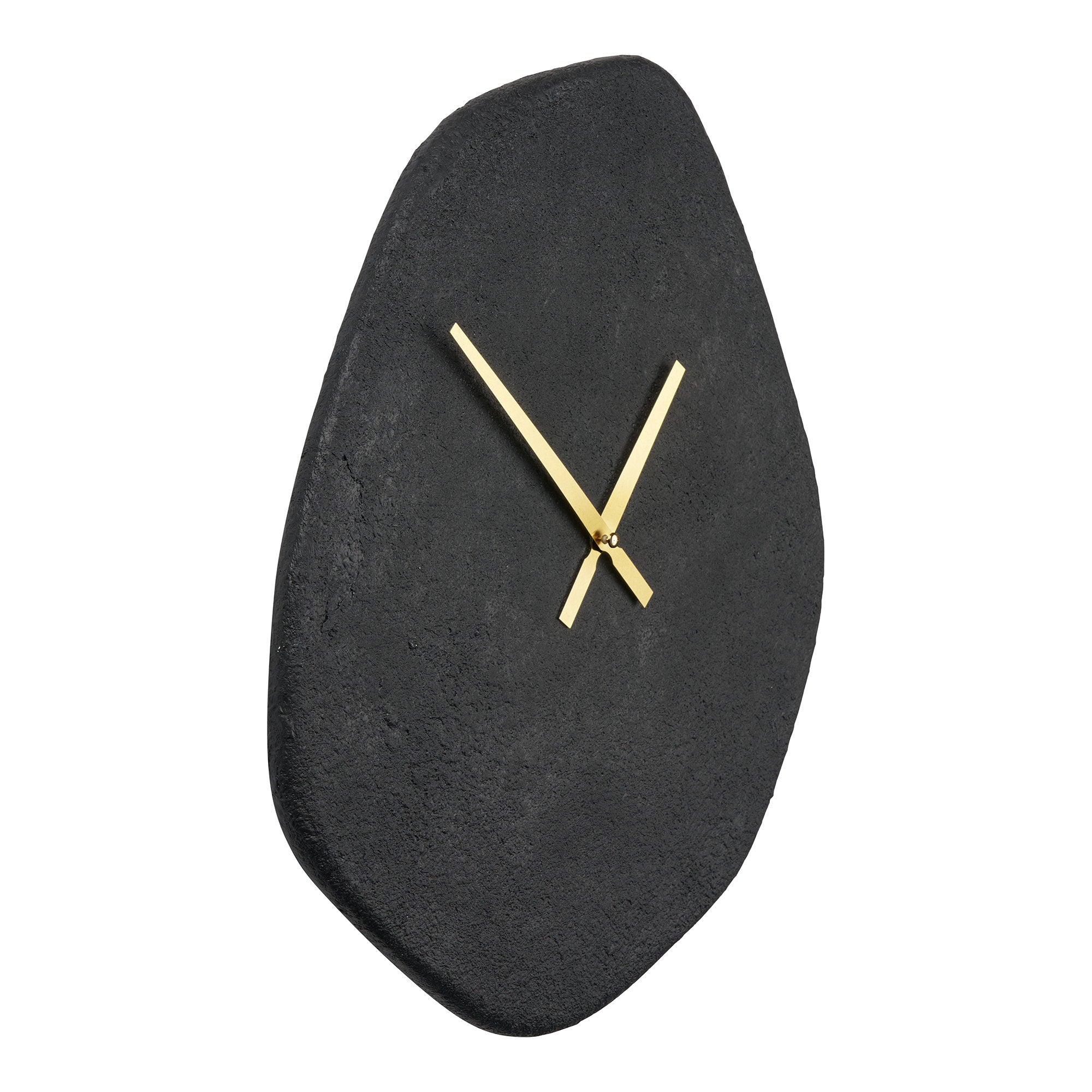 Vienna Wall Clock - Wall clock, organic form, cement, black, silent movement 38x45 cm