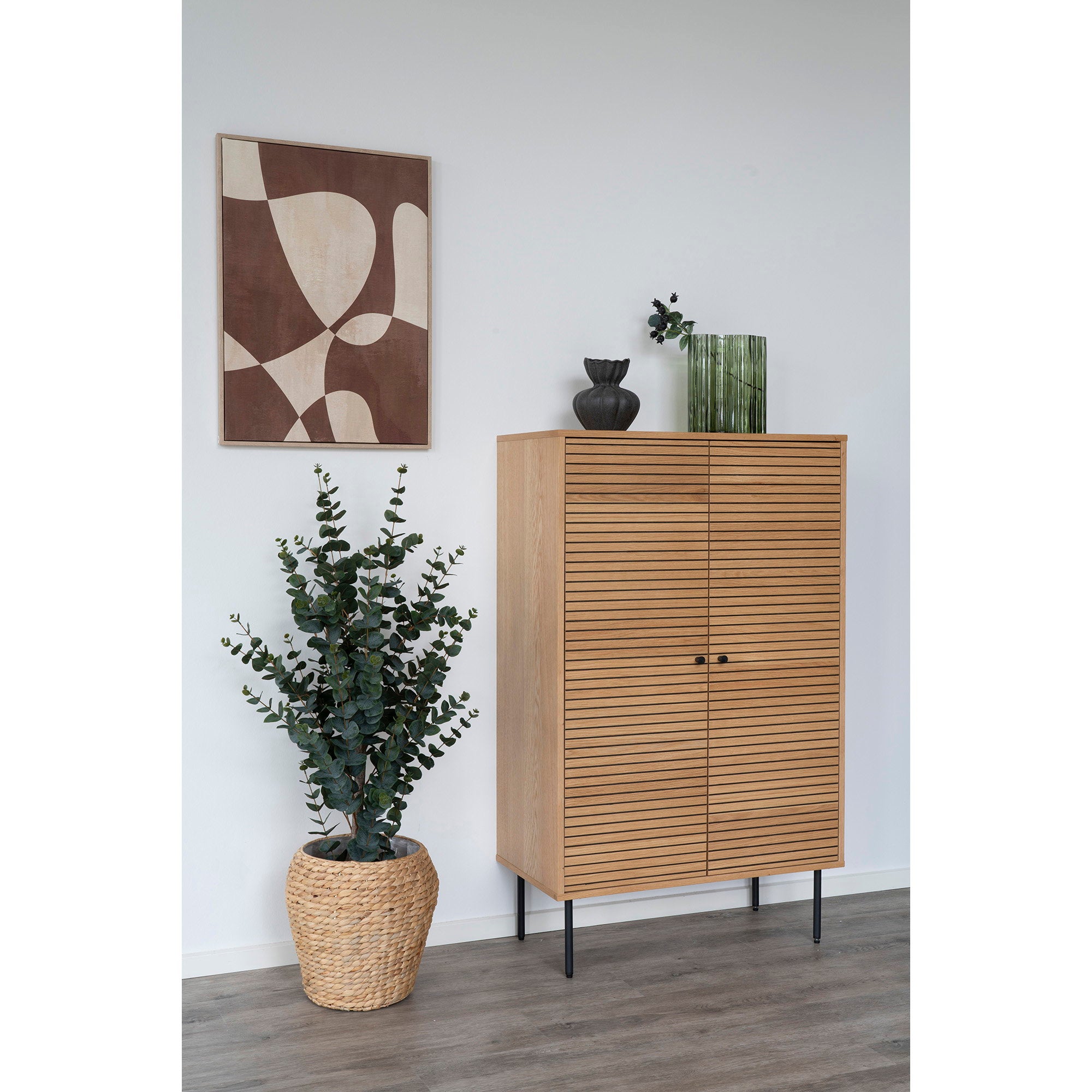 Vase - Vase, glass, smoked green 21x12x26,5 cm