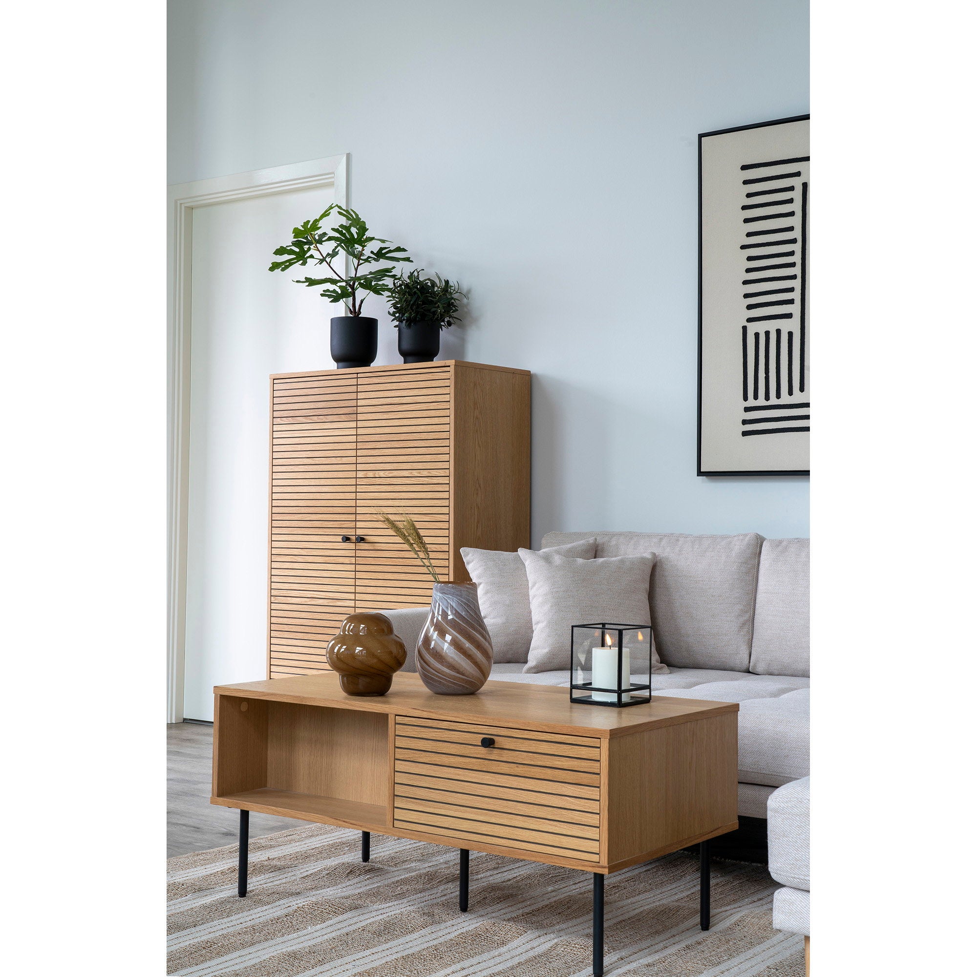 Vase - Vase, glass, brown ø16,5x17 cm