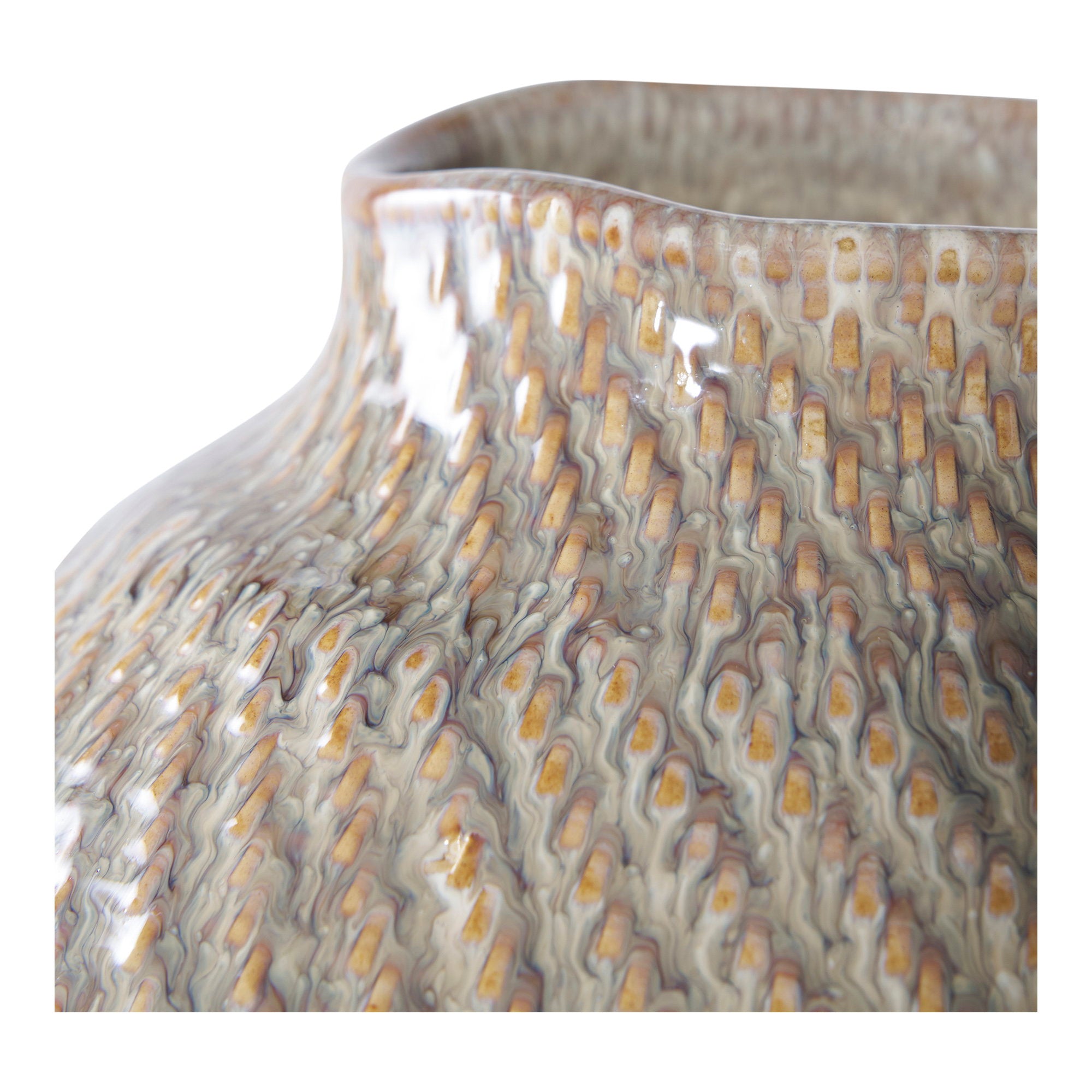 Vase - Vase, ceramic, white/green ø26x30,5 cm