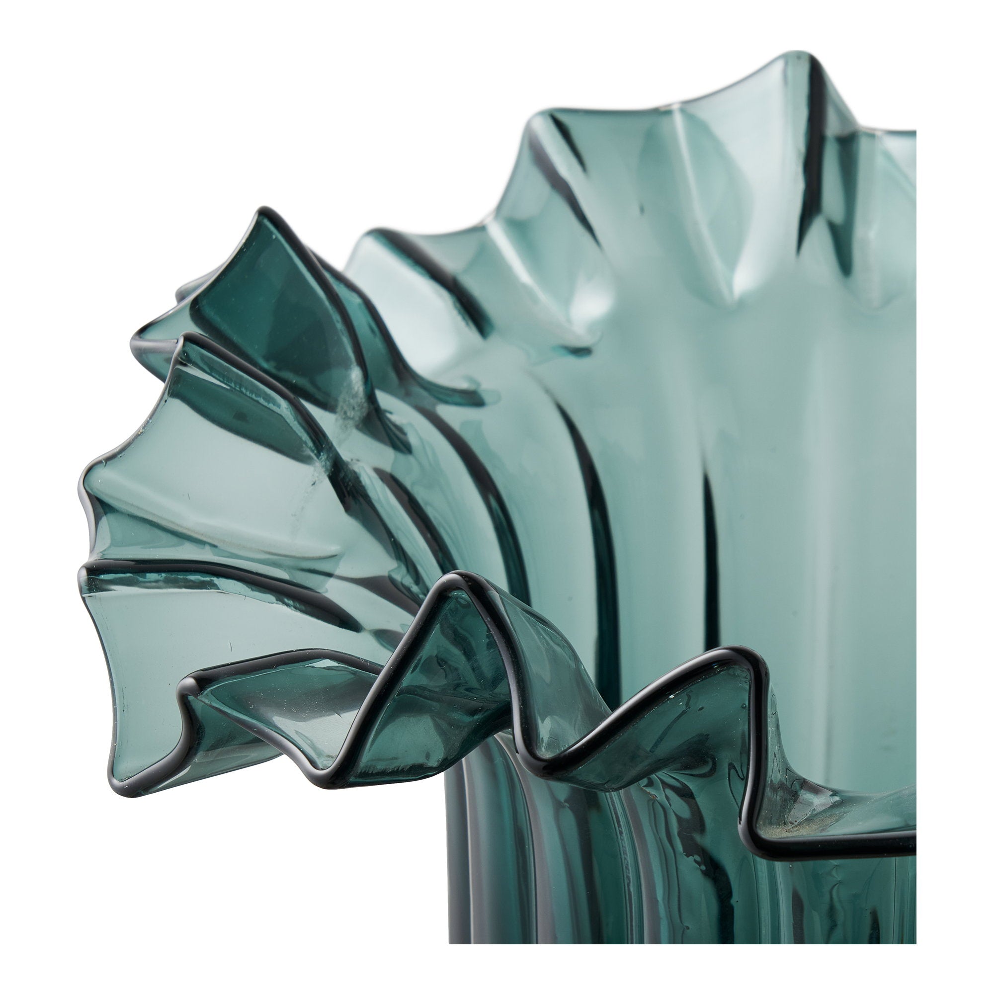 Vase - Vase, mouth blown glass, dark green ø25x30 cm