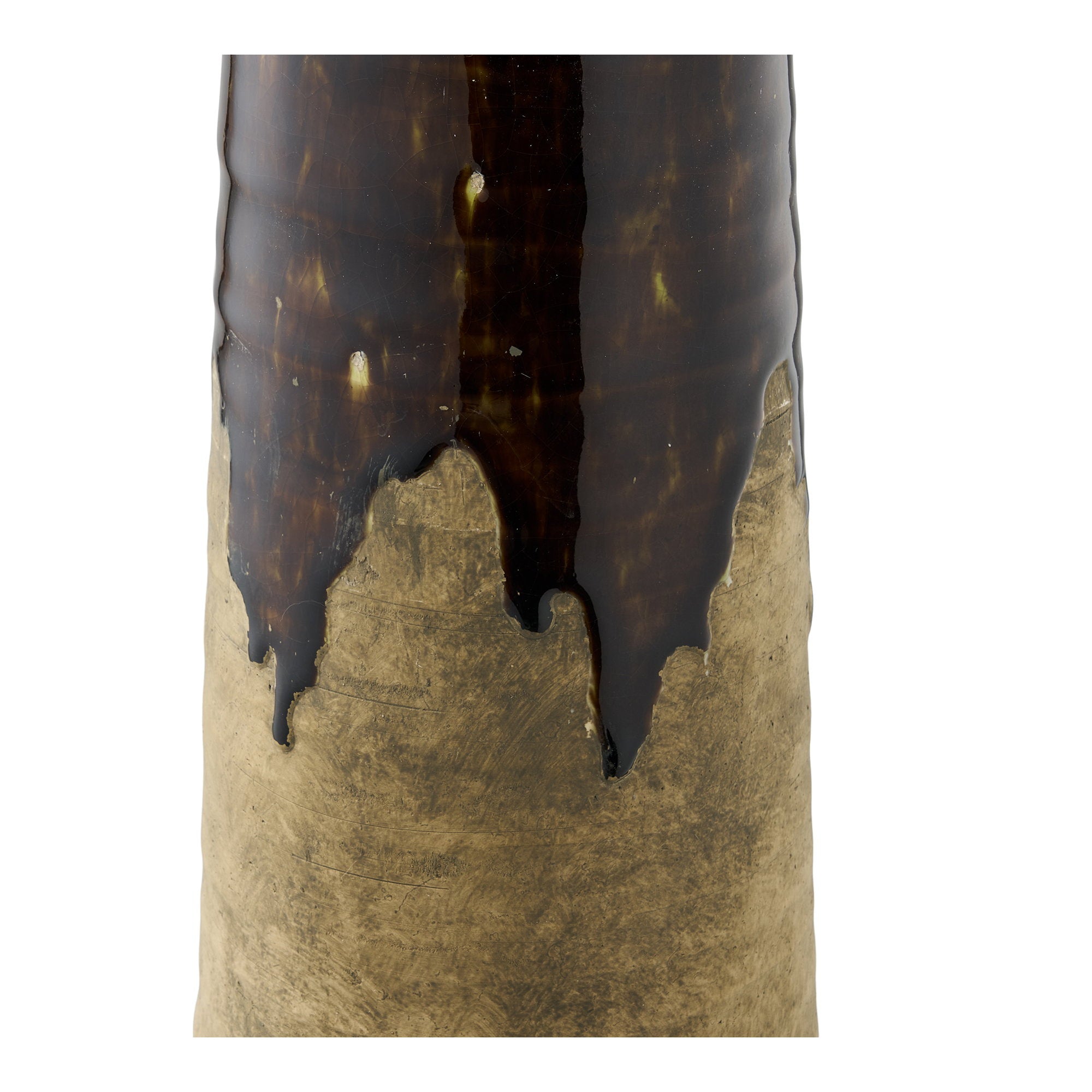 Vase - Vase, ceramic, brown ø12,5x48 cm