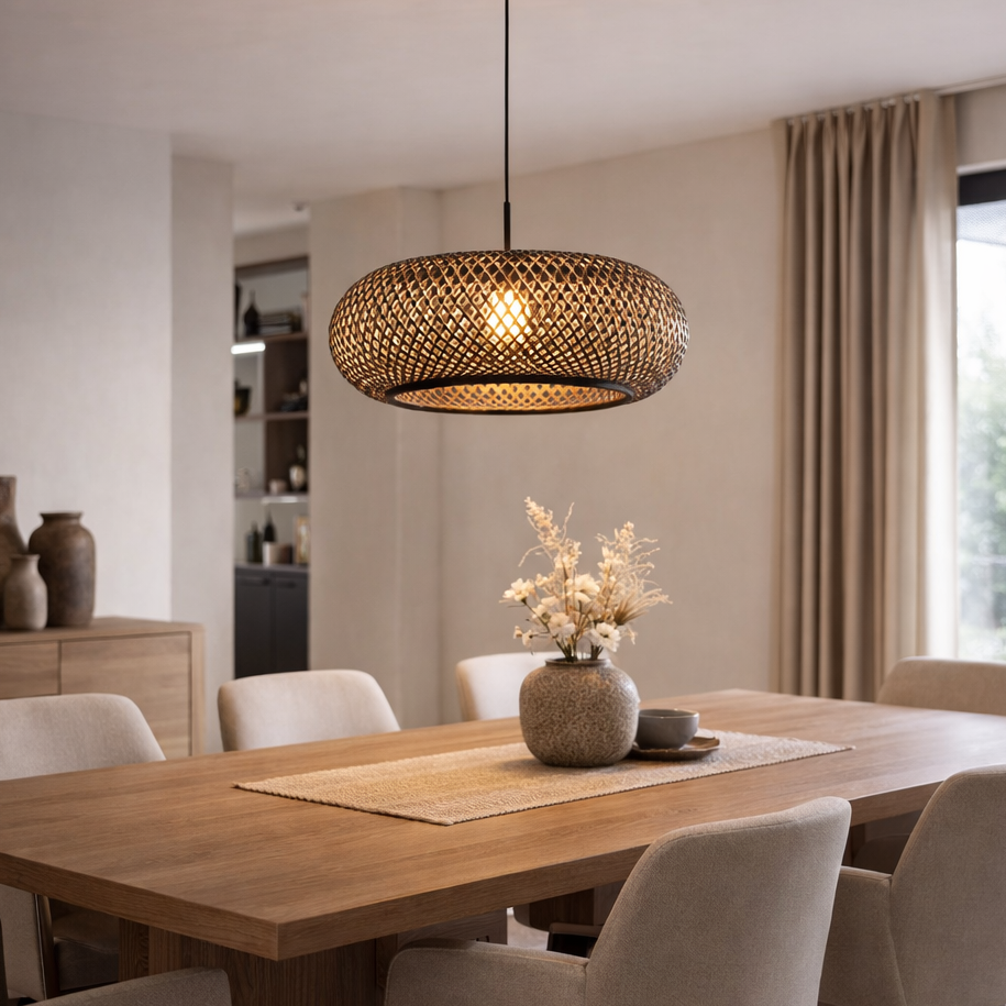 Kairo beech/black bamboo pendant lamp